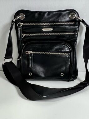 Franco Sarto Black Faux Leather Crossbody Bag